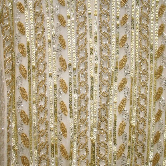 Mac Duggal 5915 Womens Nude Gold SEQUINED V-NECK GOWN  Dress WITH CAPE SLEEVES - Picture 9 of 14